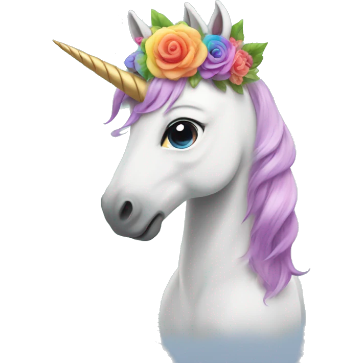 rainbow unicorn with flower crown emoji