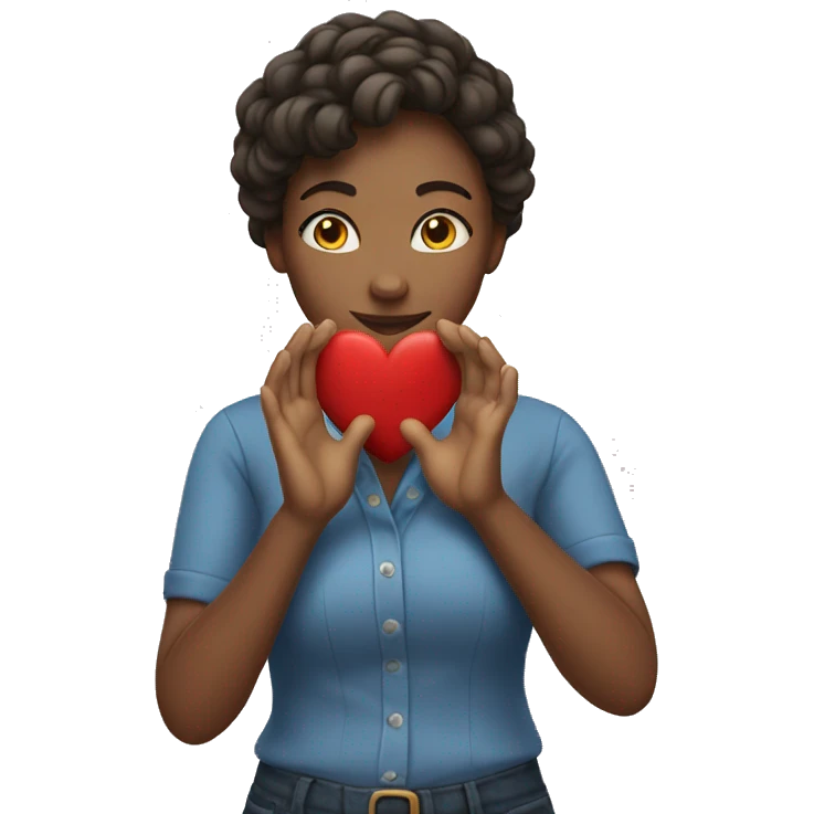 A female making a heart with their hands emoji