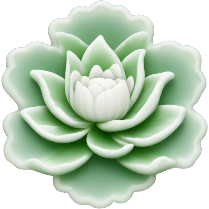A white Chinese style water-lily-patterned jade ornament emoji