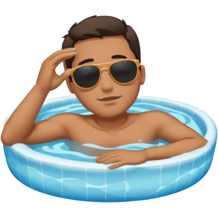 single men floating with close eyes in pool  emoji