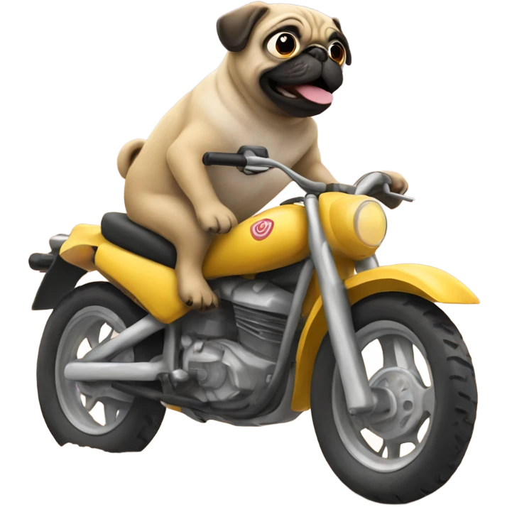 Pug riding a dirt bike  emoji