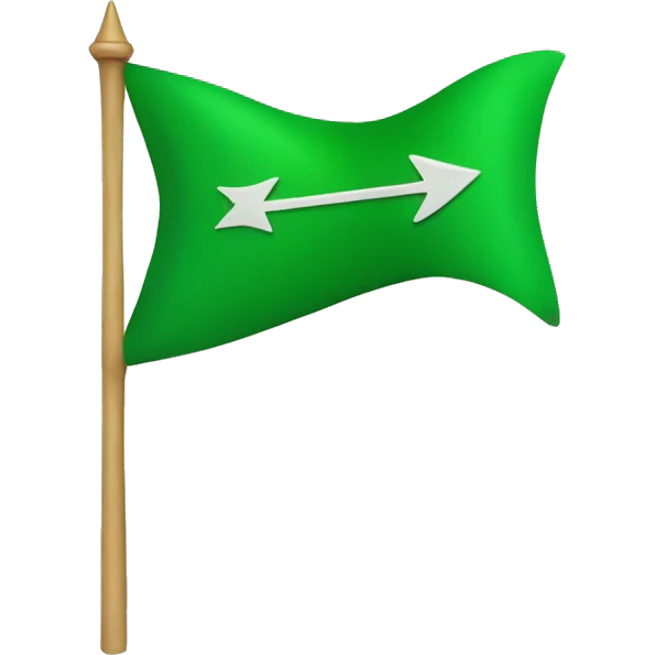 Green flag with three arrows and 12 arrows emoji