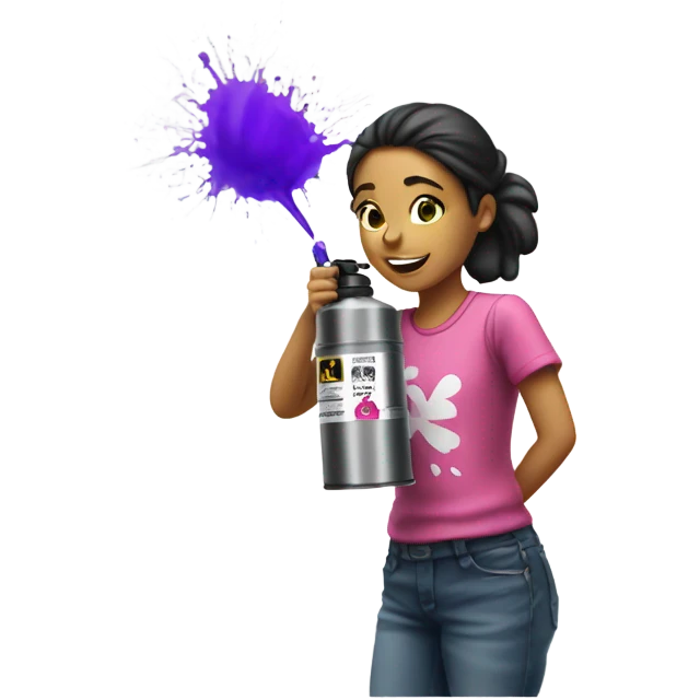 Girl spraying ink  emoji