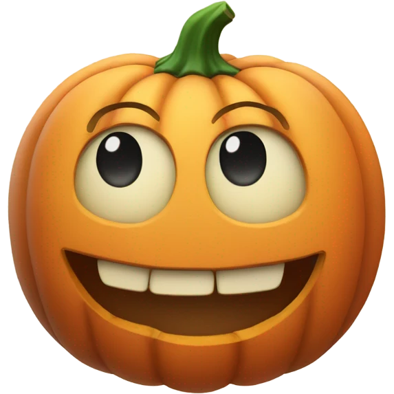 happy pumpkin with hands up emoji