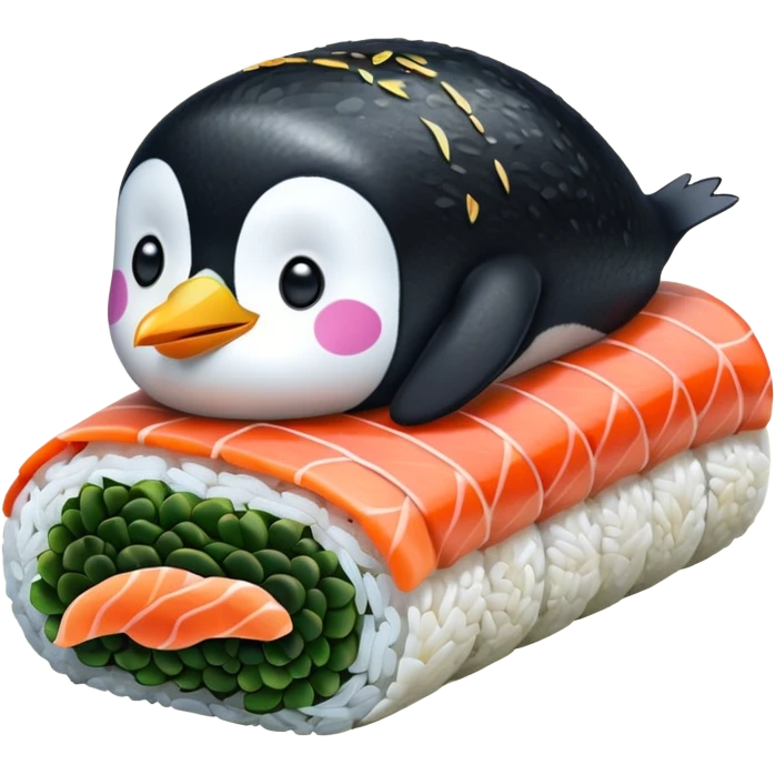 Penguin fusioned with sushi emoji