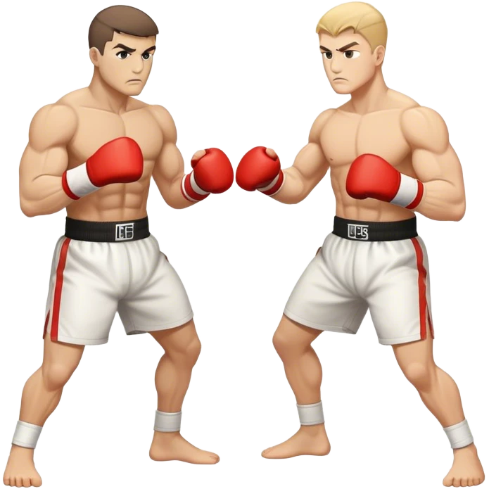 Two white kickboxers fighting emoji