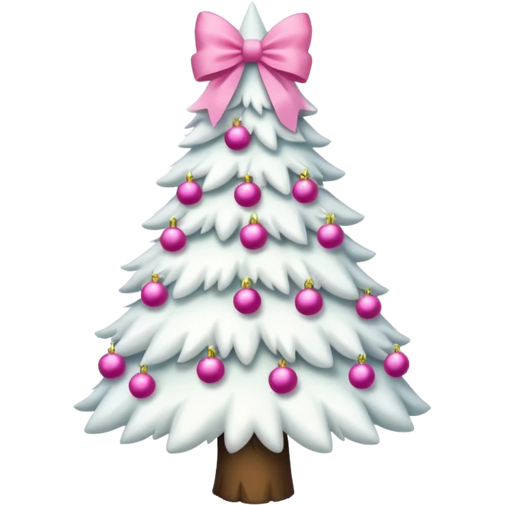 WHITE CHRISTMAS TREE WITH PINK BOWS emoji