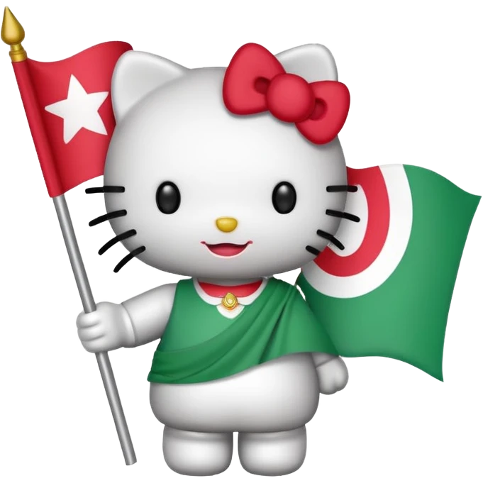 Hello kitty holding somaliland flag emoji