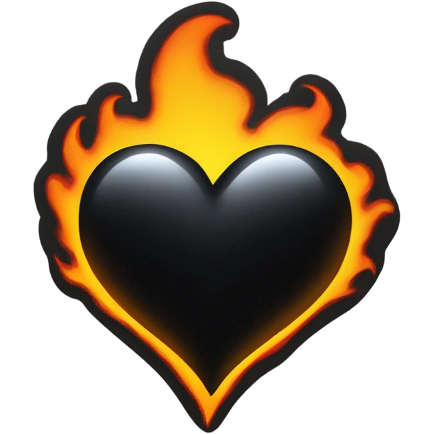 Fire black heart  emoji