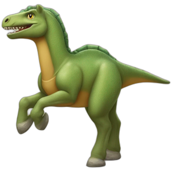 Cheval sur un dinosaure emoji