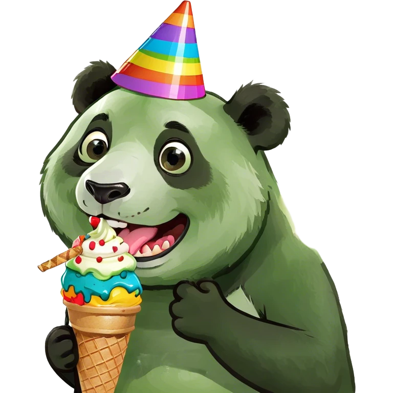 Panda eating ice cream emoji