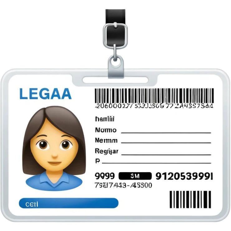 ID card with a barcode and numbers, symbolizing a legal entity registration emoji