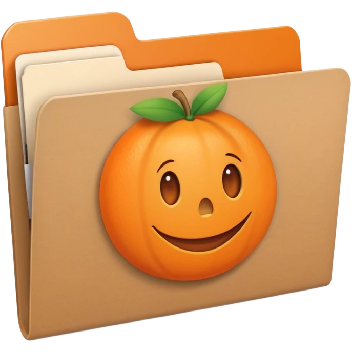 file folder with orange picture  emoji