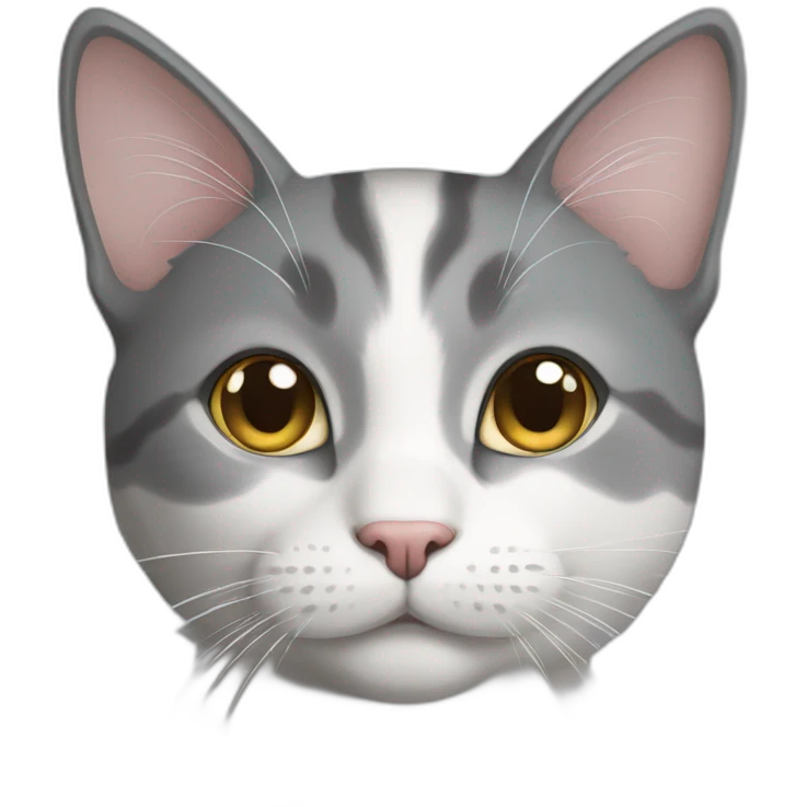 Gray and white cat emoji
