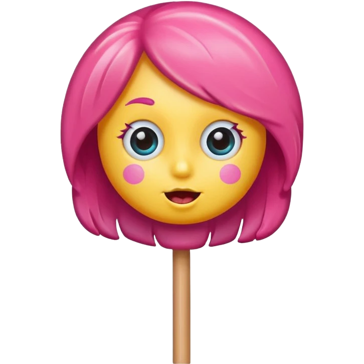 cute lollipop with eyes and mouth hair and personality emoji