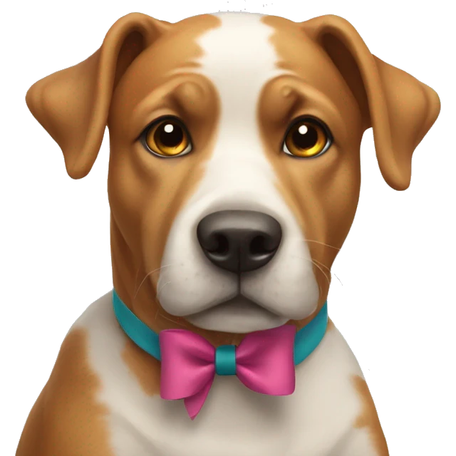 a dog with a bow on his head emoji