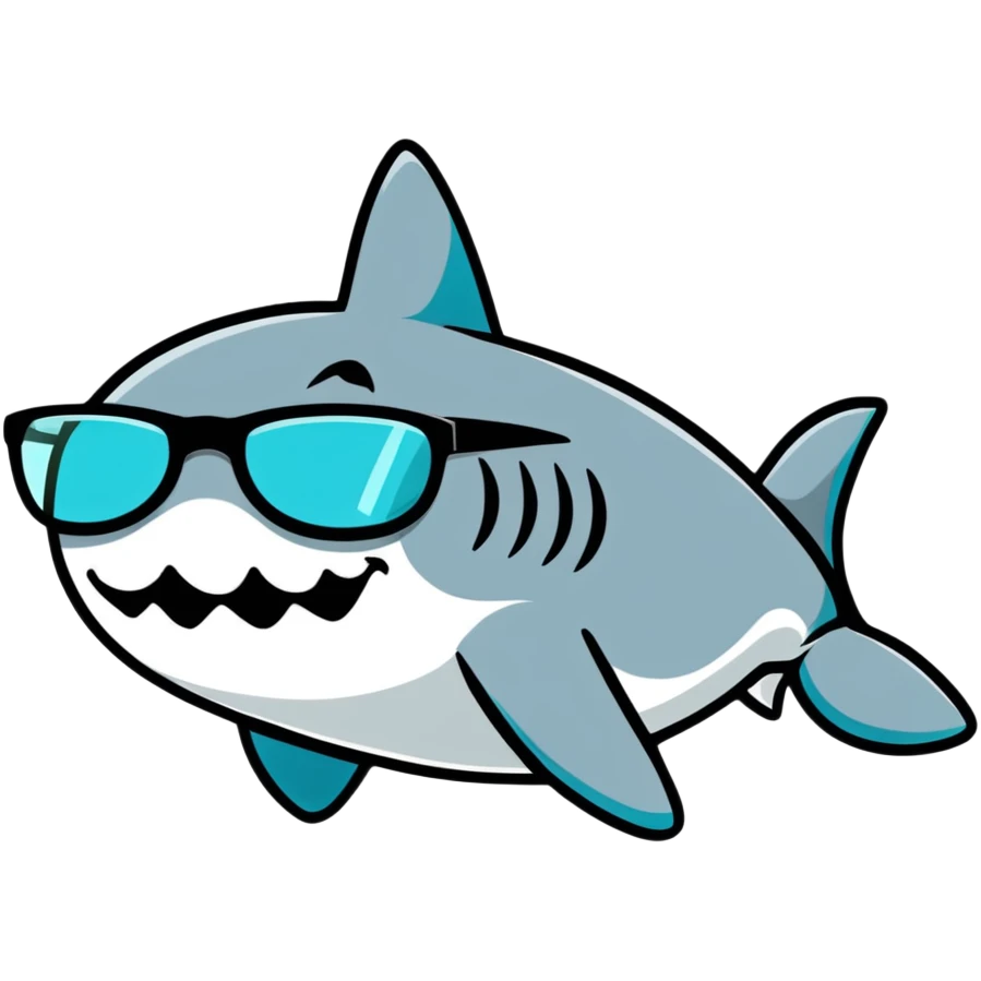 Tiburón con gafas emoji