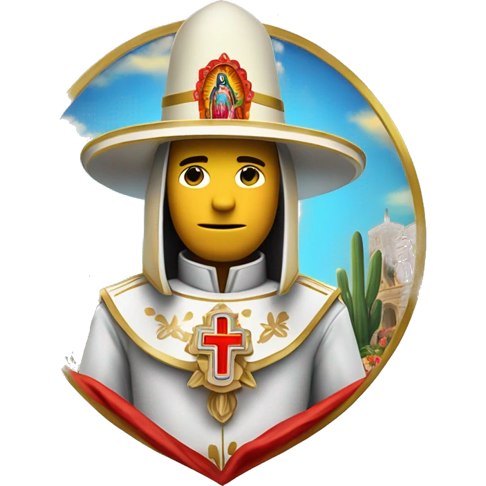Caballero templario con un escudo con la imagen de la virgen de Guadalupe  emoji