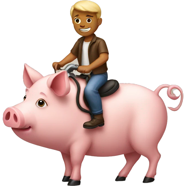 dude riding a pig  emoji
