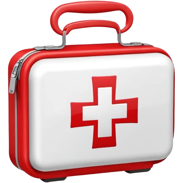 First aid kit with a red cross emoji