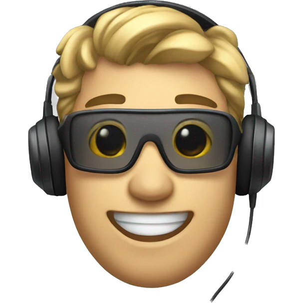 gamer with headset smiling emoji