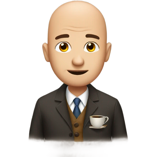 Good morning dad, bald head with coffee emoji