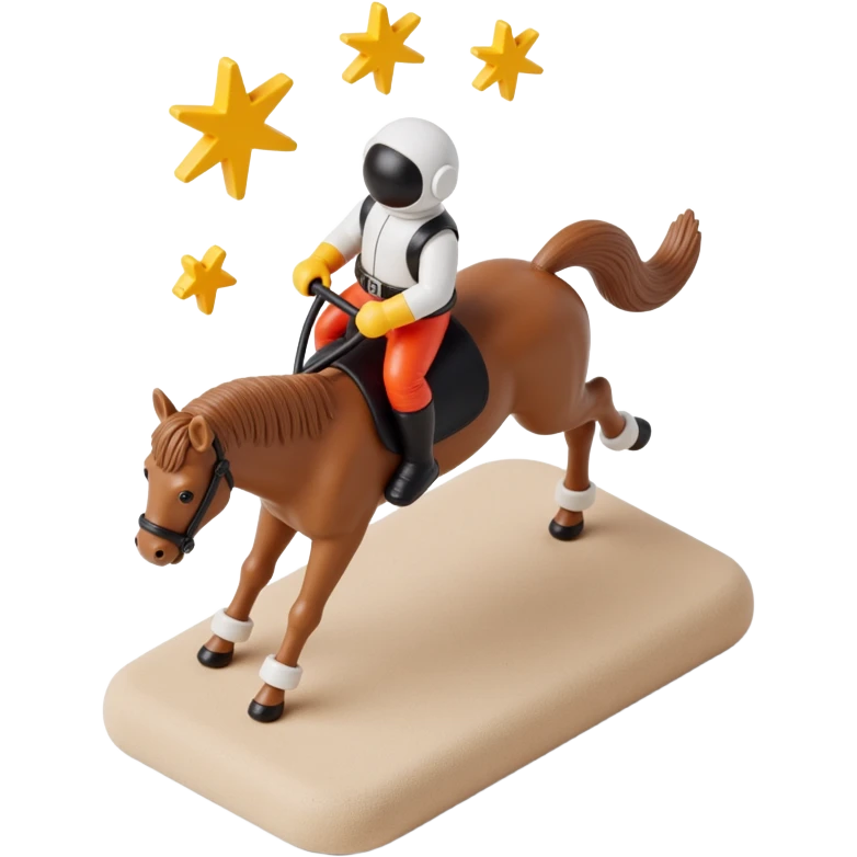 astronaut on horseback with stars in background emoji