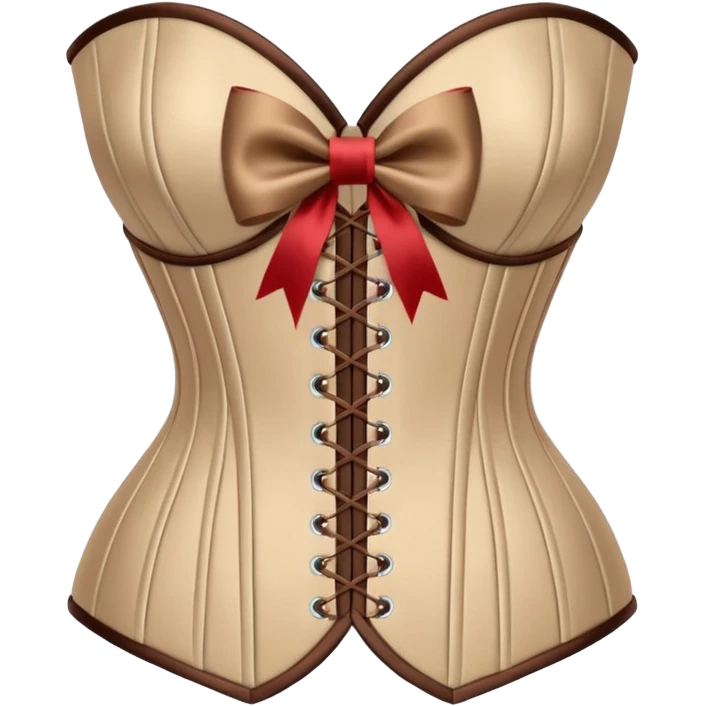 brown beige corset with bow emoji