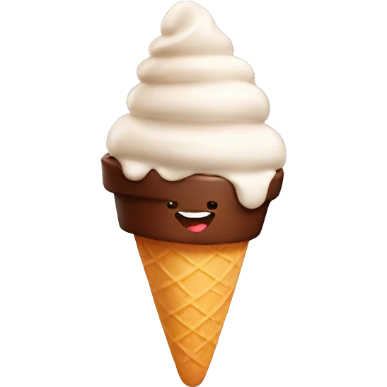 Icecream with chocolate emoji