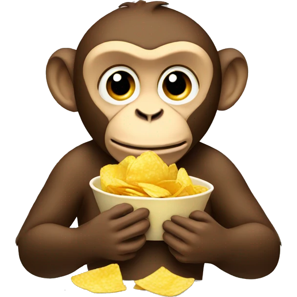 monkey eating chips emoji