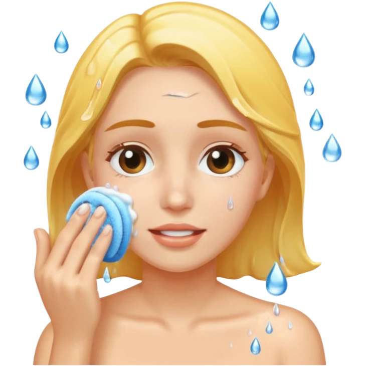 A women washing her face emoji