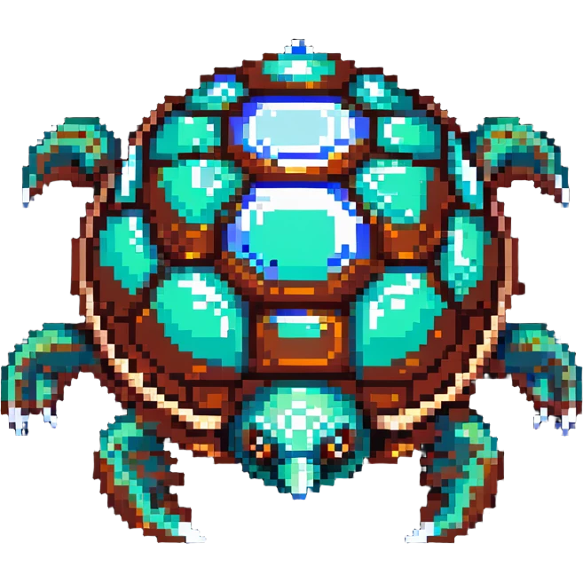 Fantasy turtle with crystal shell and glowing eyes emoji