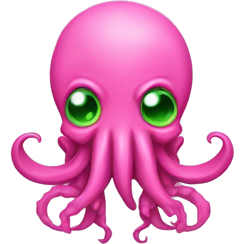 Cthulhu wearing a pink bow emoji
