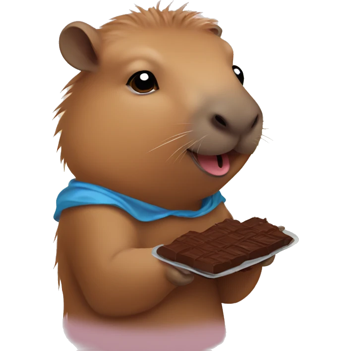 Baby capybara eating chocolate   emoji