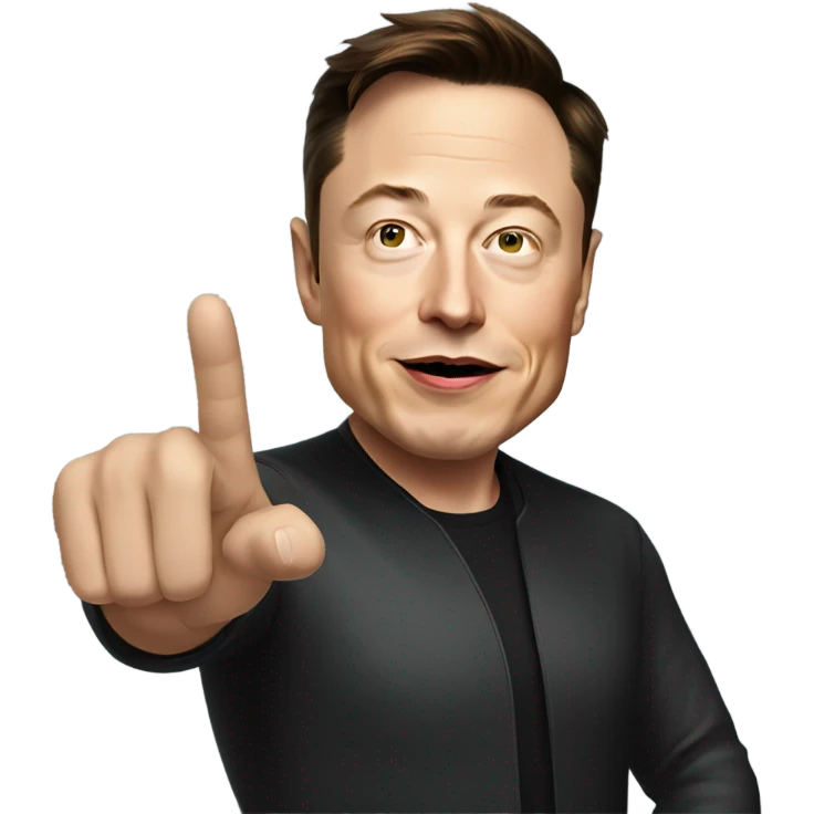 Elon musk pointing with index finger emoji