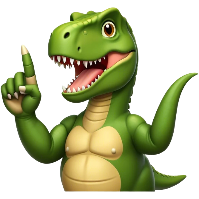 T Rex giving the middle finger emoji