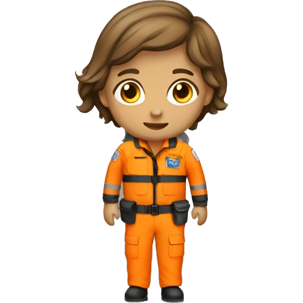 search an rescue personnel orange uniform emoji