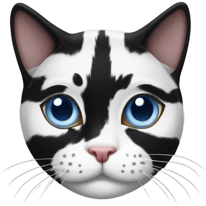 Black and white cat with only his neck white not on his face emoji