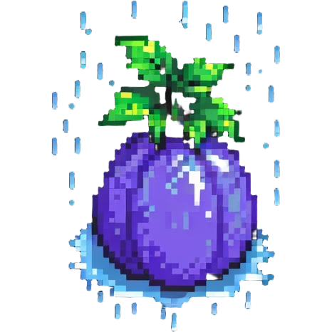 eggplant squirting water droplets emoji
