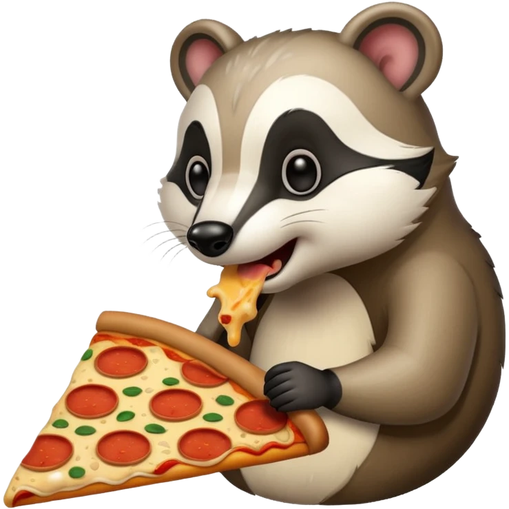 badger eating pizza  emoji