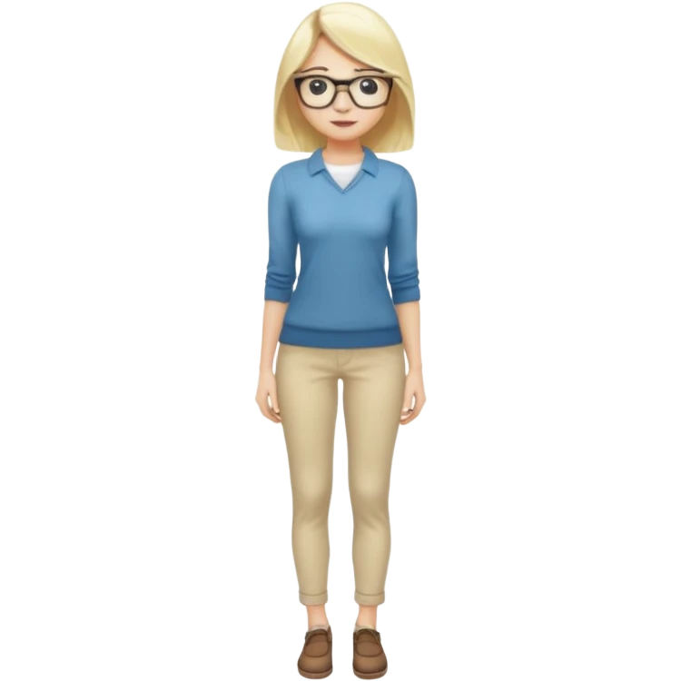  One Dominatrix blonde hair and glasses full body posing  emoji