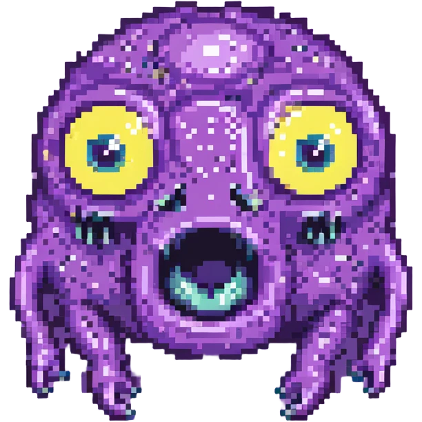 purple slime monster with multiple eyes emoji