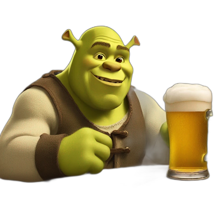 Shrek qui boit une bierre emoji