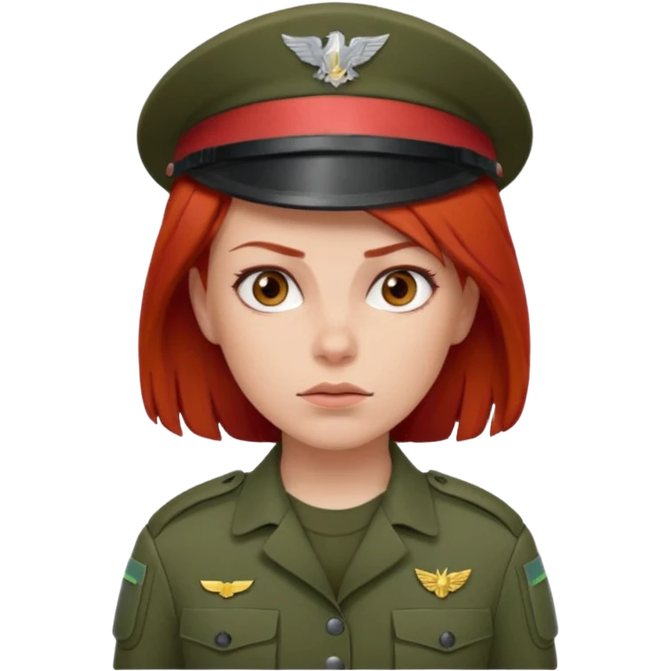 Female Soldier red hair without cat emoji