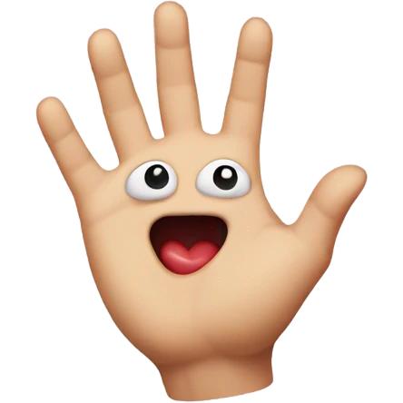 Emoji with heart eyes in a human body, making a heart from his hand emoji