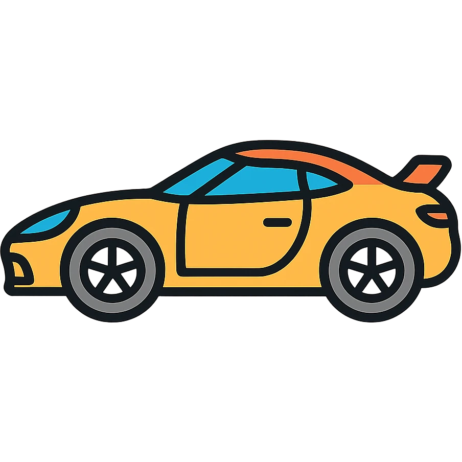 Sports car icon, sleek design emoji