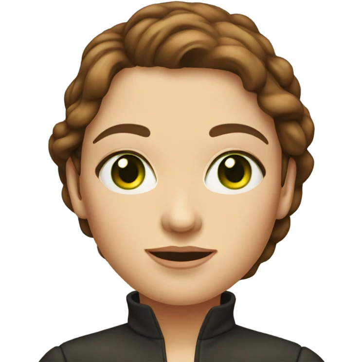 30 year old white woman brown hair green eyes emoji