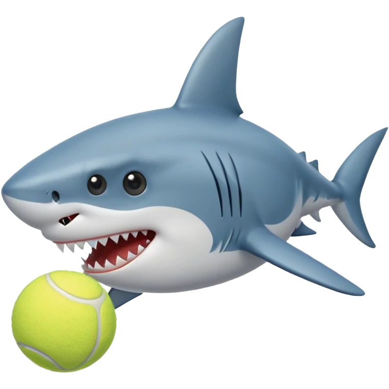 Shark with tennis emoji