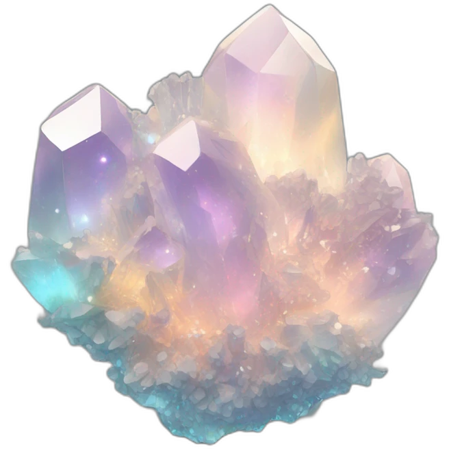 Sparkly glossy Pastel whitish iridescent glass nebula glass crystal cluster emoji