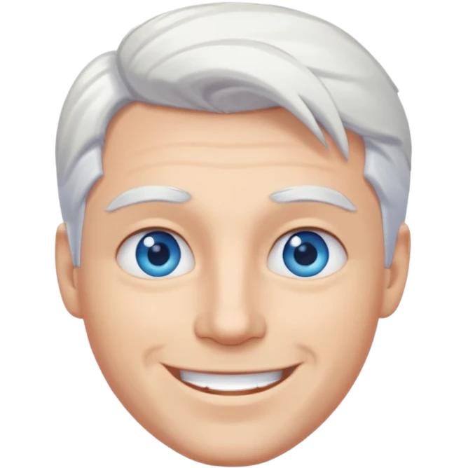White-haired guy that looks and has beautiful blue eyes  emoji